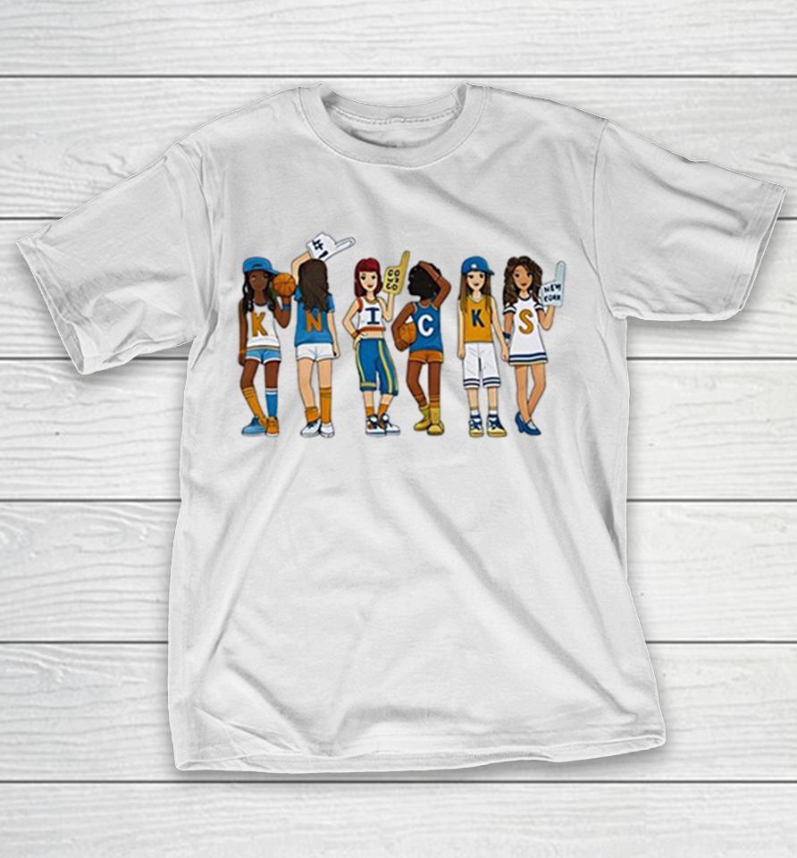 New York Knicks Knicks Girl Characters Illustrated Fan Art White Shirts 1 New York Knicks Knicks Girl Characters Illustrated Fan Art White Shirts