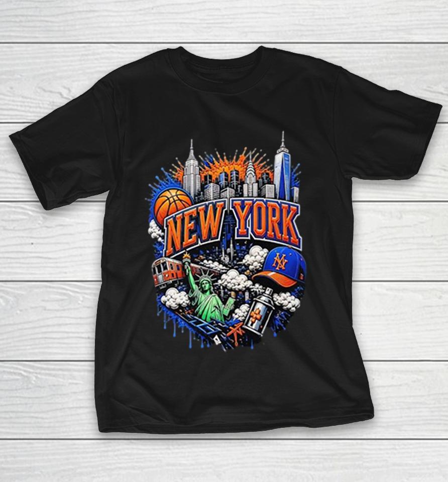 New York Knicks Nba Basketball City Skyline Statue Of Liberty Subway Spray Shirts 1 New York Knicks Nba Basketball City Skyline Statue Of Liberty Subway Spray Shirts
