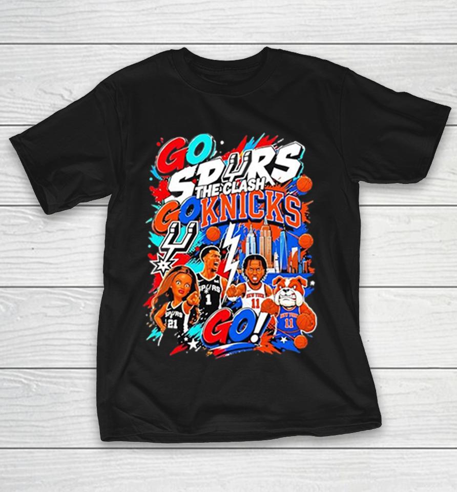 New York Knicks Vs San Antonio Spurs Go Spurs Go Knicks The Clash Basketball 2026 Shirts 1 New York Knicks Vs San Antonio Spurs Go Spurs Go Knicks The Clash Basketball 2026 Shirts