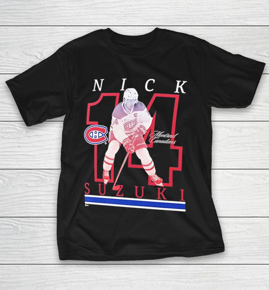 Nick Suzuki Montreal Canadiens Captain 14 Player Graphic Shirts 1 Nick Suzuki Montreal Canadiens Captain 14 Player Graphic Shirts