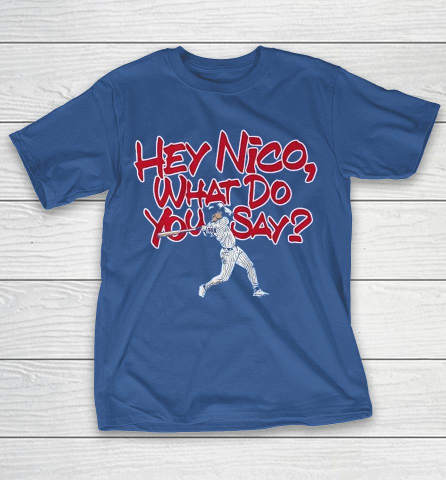Nico Hoerner Hey Nico What Do You Say Shirts 1 Nico Hoerner Hey Nico What Do You Say Shirts