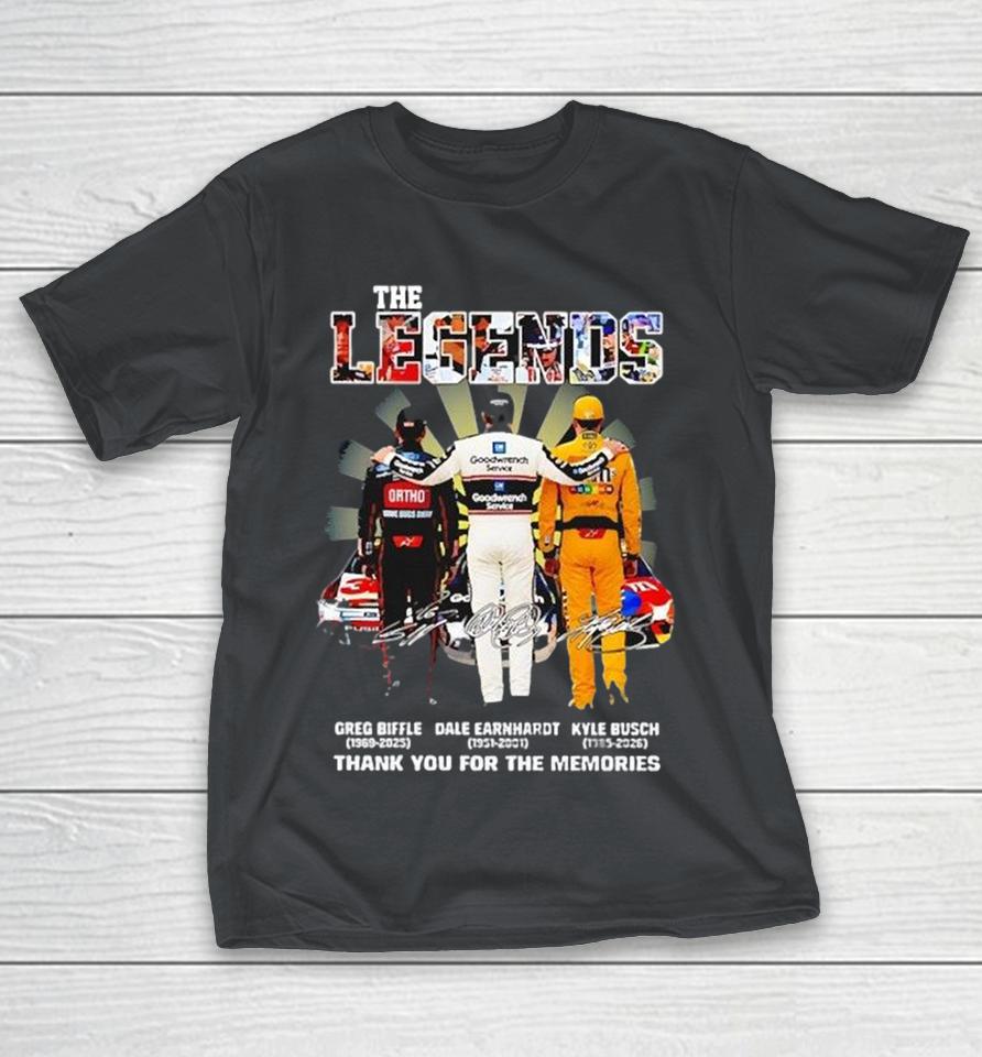 Official Greg Biffle Dale Earnhardt And Kyle Busch The Legends Thank You For The Memories Signatures Shirts 1 Official Greg Biffle Dale Earnhardt And Kyle Busch The Legends Thank You For The Memories Signatures Shirts
