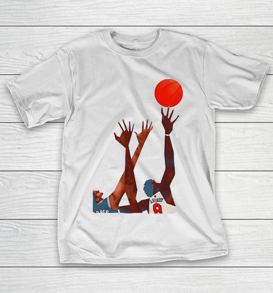 Og Anunoby Harper Basketball Reaching For Ball Action Art White Shirts 1 Og Anunoby Harper Basketball Reaching For Ball Action Art White Shirts