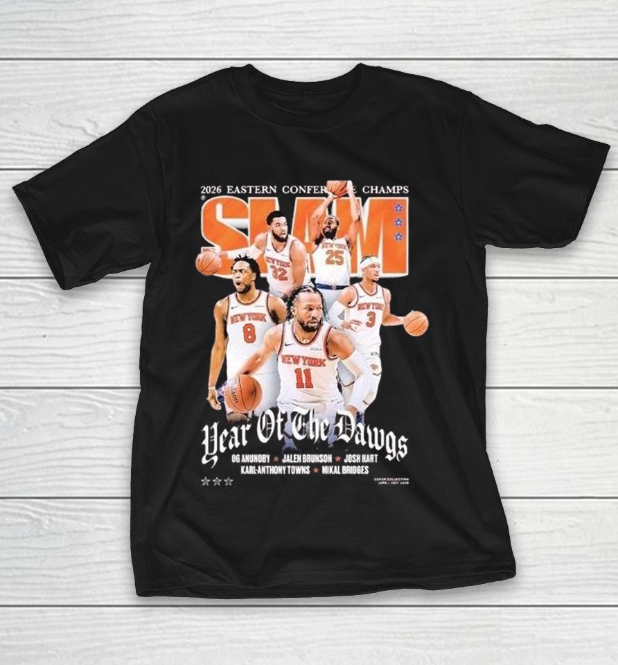 Og Anunoby Jalen Brunson Josh Hart Karl Anthony Towns And Mikal Bridges New York Knicks Slam Eastern Conference Champs Year Of The Dawg Shirts 1 Og Anunoby Jalen Brunson Josh Hart Karl Anthony Towns And Mikal Bridges New York Knicks Slam Eastern Conference Champs Year Of The Dawg Shirts