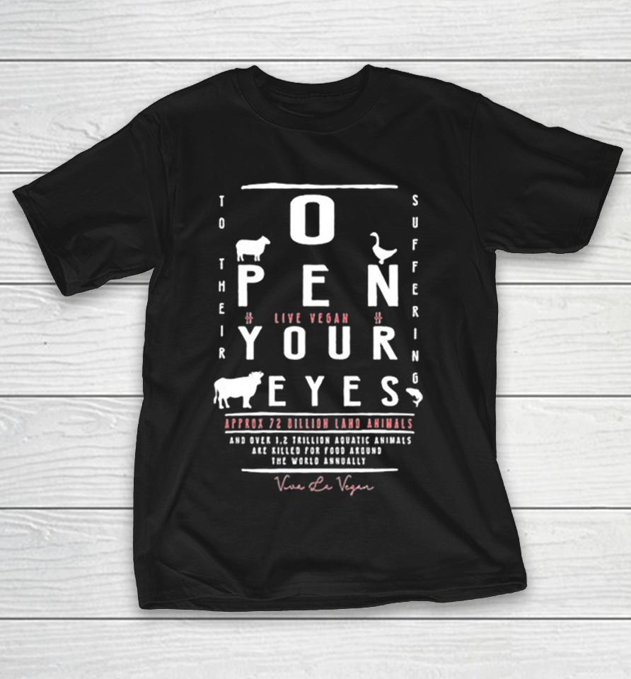 Open Your Eyes To Their Suffering Live Vegan Approx 72 Billion Land Animals Shirts 1 Open Your Eyes To Their Suffering Live Vegan Approx 72 Billion Land Animals Shirts