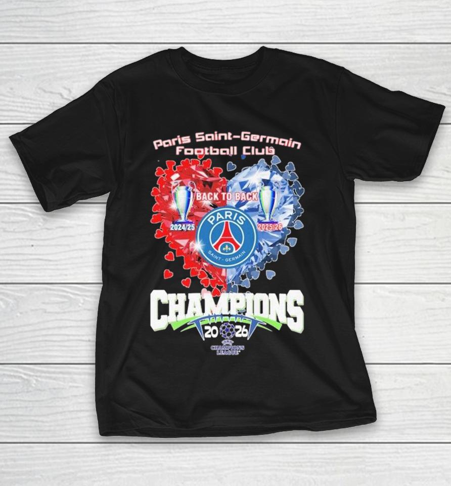 Paris Saint Germain Psg Football Club Back To Back Champions League 2026 Trophy Hearts Shirts 1 Paris Saint Germain Psg Football Club Back To Back Champions League 2026 Trophy Hearts Shirts