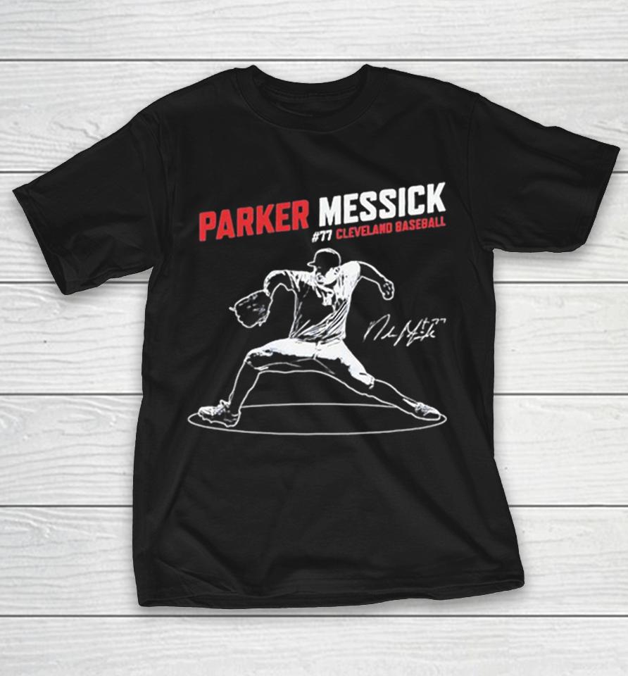 Parker Messick #77 Cleveland Baseball Slash Line Players Signature Baseball Shirts 1 Parker Messick #77 Cleveland Baseball Slash Line Players Signature Baseball Shirts