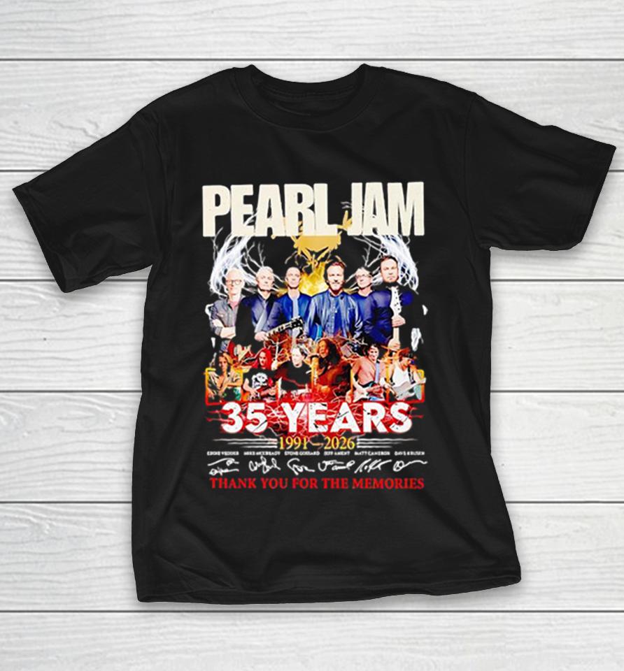 Pearl Jam 35 Years 1991 2026 Thank You For The Memories Anniversary Shirts 1 Pearl Jam 35 Years 1991 2026 Thank You For The Memories Anniversary Shirts