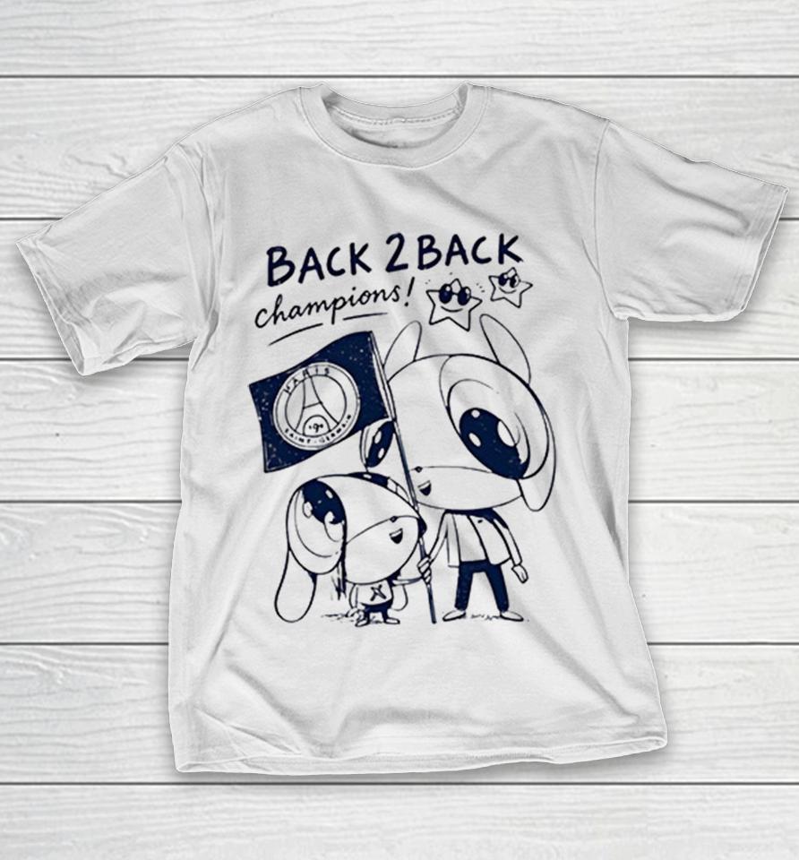Psg Back 2 Back Champions Cute Cartoon Holding Flag Shirts 1 Psg Back 2 Back Champions Cute Cartoon Holding Flag Shirts