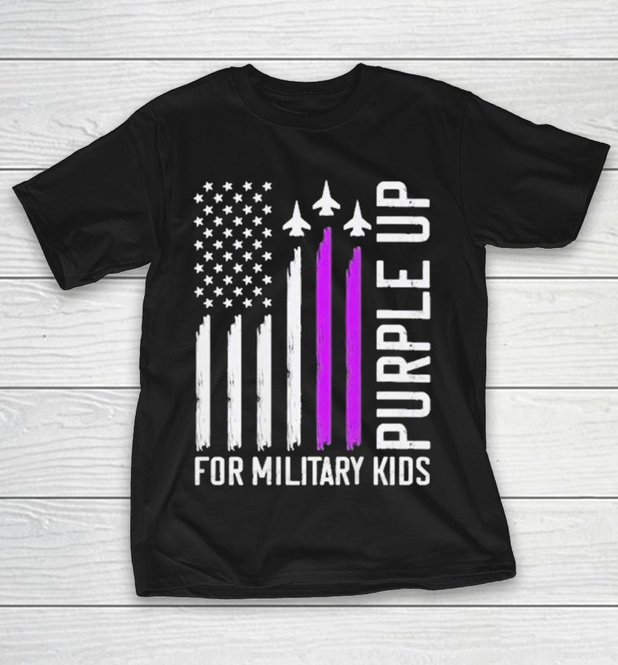 Purple Up For Military Kids American Flag Jets Shirts 1 Purple Up For Military Kids American Flag Jets Shirts