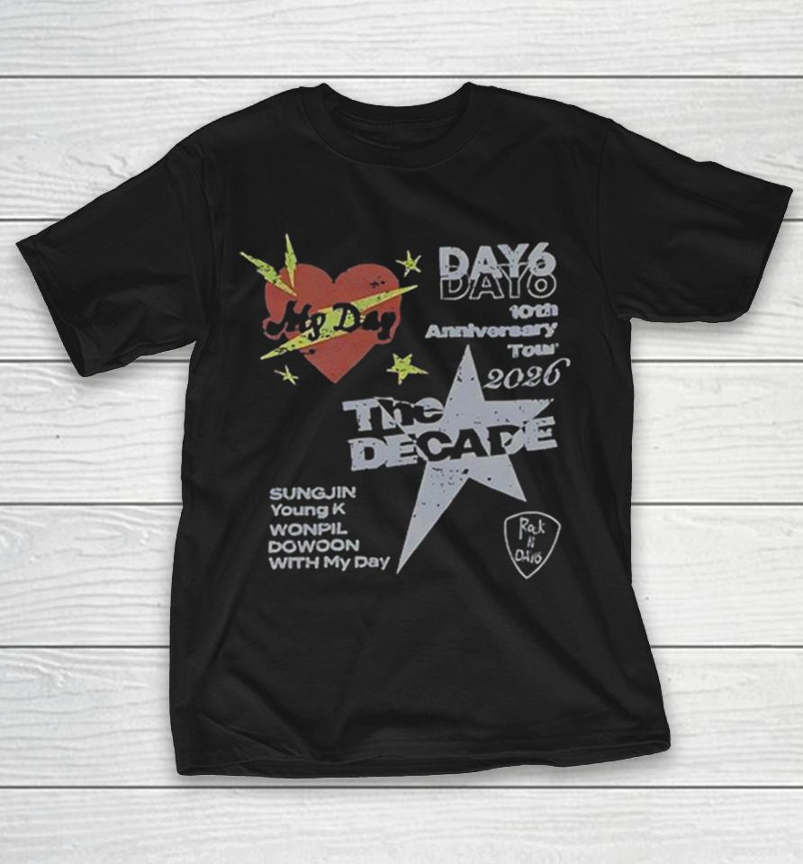 Rock N Day 6 10Th Anniversary Tour 2026 The Decade Sungjin Young K Wonpil Dowoon My Day Shirts 1 Rock N Day 6 10Th Anniversary Tour 2026 The Decade Sungjin Young K Wonpil Dowoon My Day Shirts