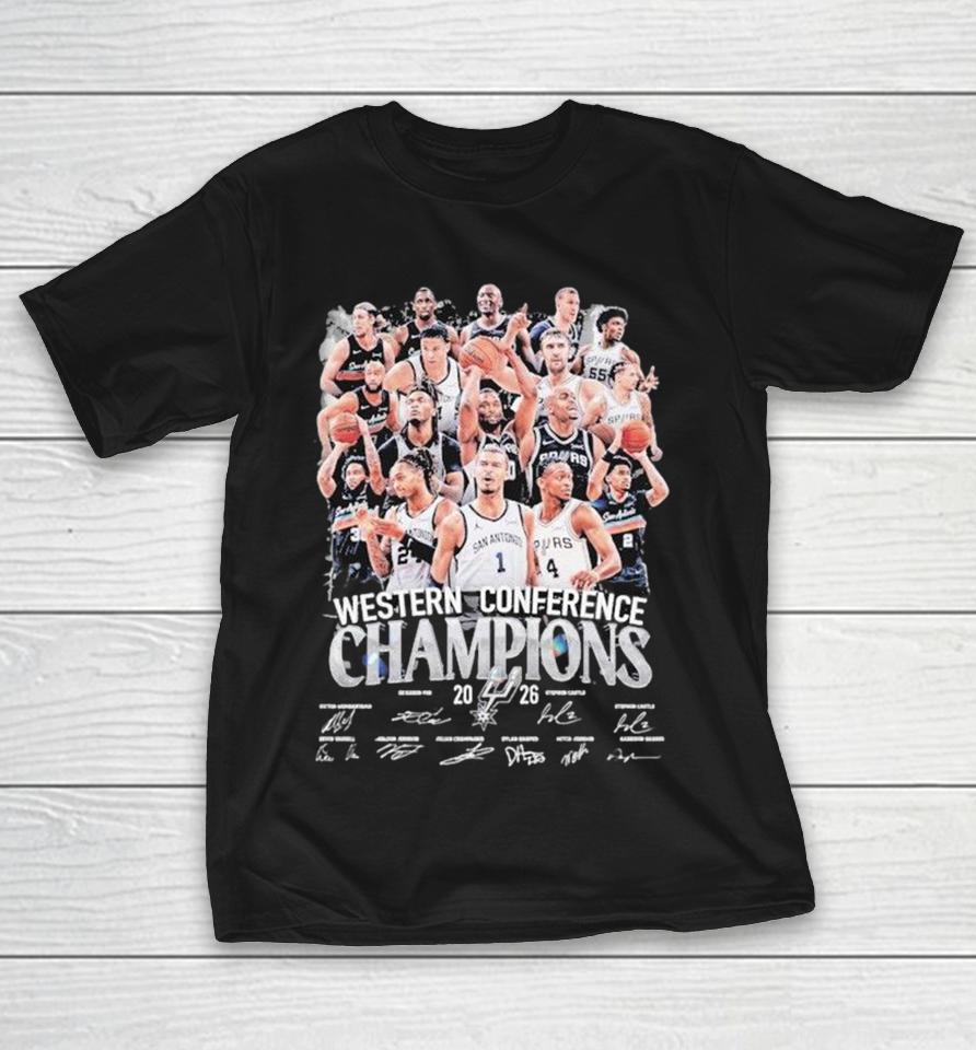 San Antonio Spurs Celebrate The 2026 Western Conference Champions Signatures Shirts 1 San Antonio Spurs Celebrate The 2026 Western Conference Champions Signatures Shirts