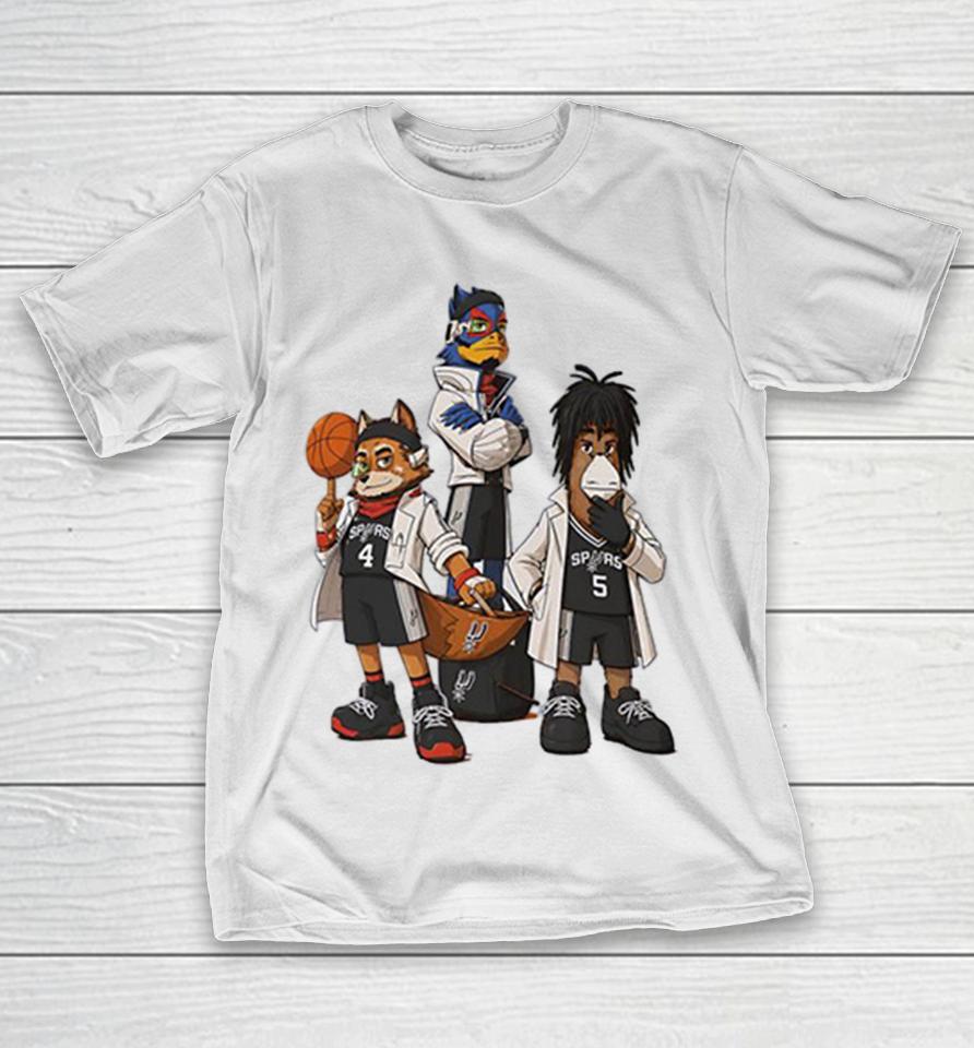 San Antonio Spurs Star Fox Nintendo Characters Basketball Fan Art Shirts 1 San Antonio Spurs Star Fox Nintendo Characters Basketball Fan Art Shirts
