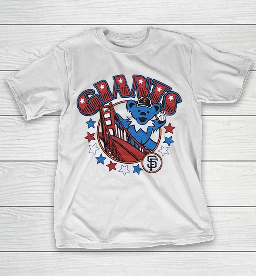 San Francisco Giants X Grateful Dead Dancing Bear Golden Gate Graphic Shirts 1 San Francisco Giants X Grateful Dead Dancing Bear Golden Gate Graphic Shirts