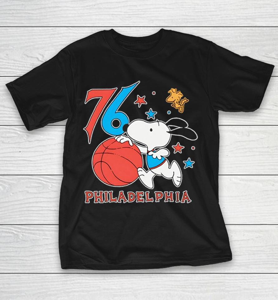 Sixers Snoopy And Woodstock Philadelphia 76Ers Shirts 1 Sixers Snoopy And Woodstock Philadelphia 76Ers Shirts