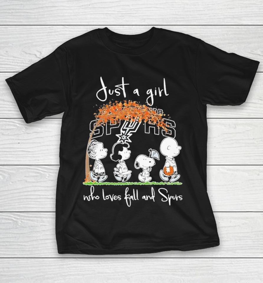 Snoopy And Characters Just A Girl Who Loves Fall And San Antonio Spurs Shirts 1 Snoopy And Characters Just A Girl Who Loves Fall And San Antonio Spurs Shirts