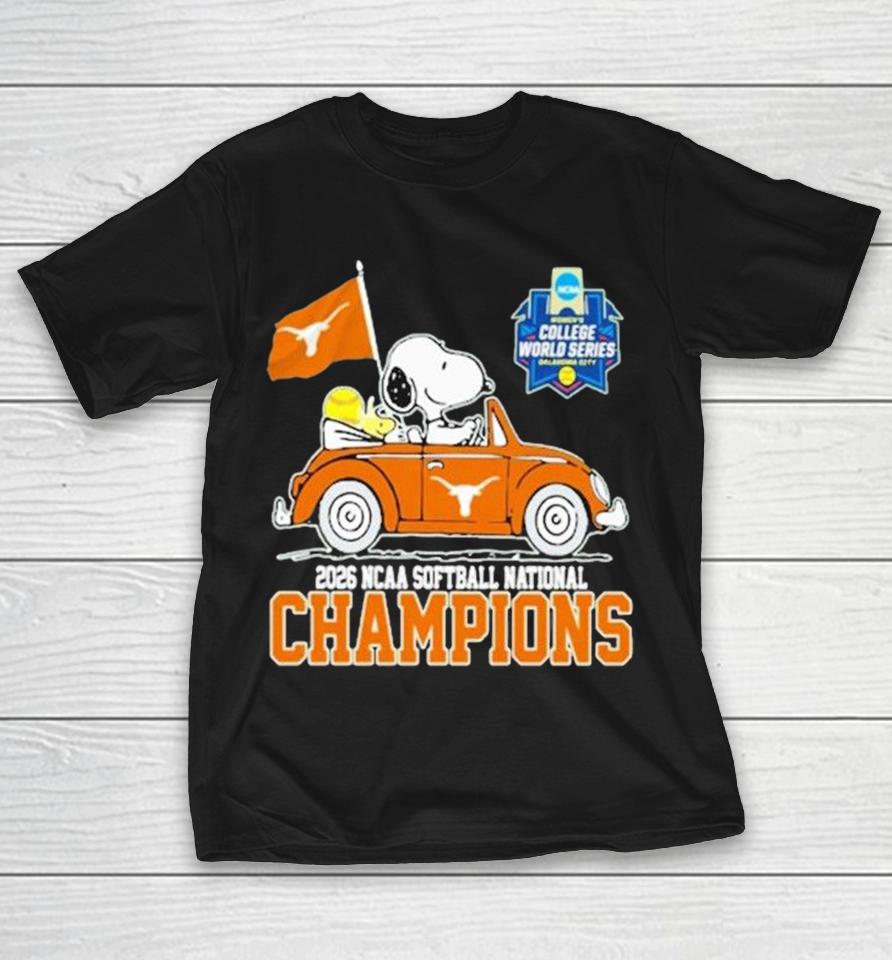 Snoopy And Woodstock Texas Longhorns Ncaa Softball 2026 National Champions Driving Car Shirts 1 Snoopy And Woodstock Texas Longhorns Ncaa Softball 2026 National Champions Driving Car Shirts