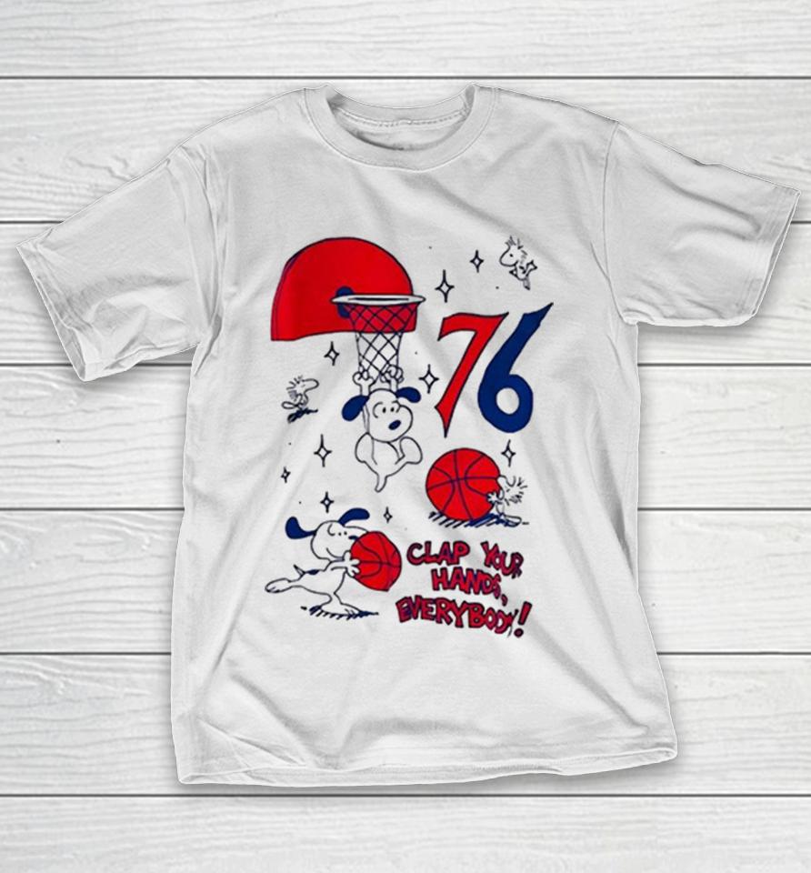 Snoopy X Philadelphia 76Ers Clap Your Hands Everybody Shirts 1 Snoopy X Philadelphia 76Ers Clap Your Hands Everybody Shirts