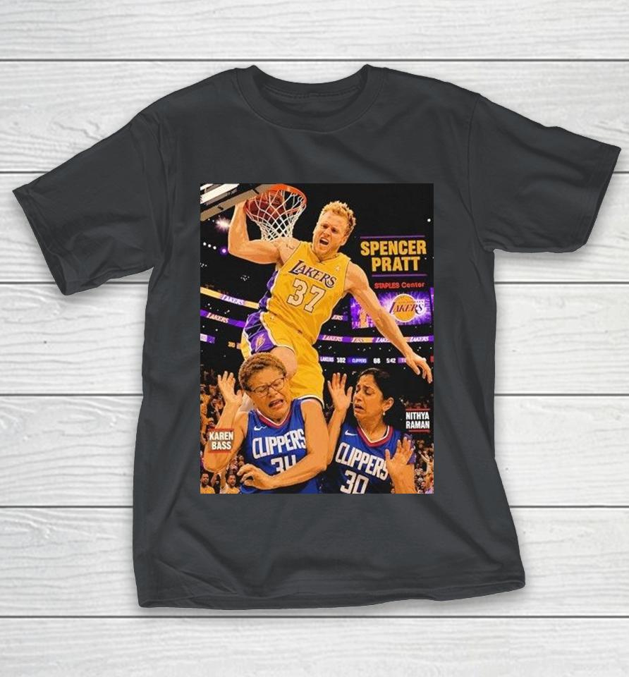 Spencer Pratt Dunks On Communists Karen Bass Nithya Raman Los Angeles Lakers Shirts 1 Spencer Pratt Dunks On Communists Karen Bass Nithya Raman Los Angeles Lakers Shirts