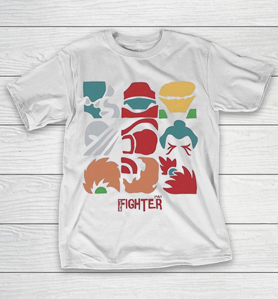Street Fighter 1981 nine character icons minimalist geometric grid vintage Shirts