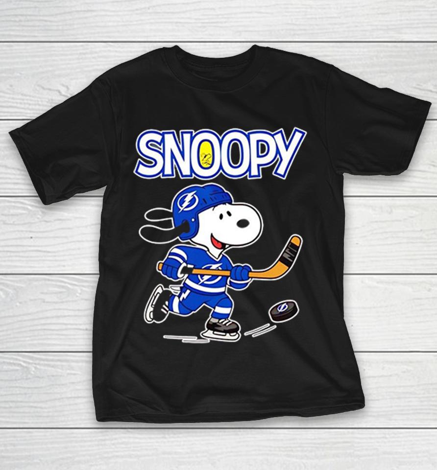 Tampa Bay Lightning X Peanuts Snoopy Ice Hockey Shirts 1 Tampa Bay Lightning X Peanuts Snoopy Ice Hockey Shirts