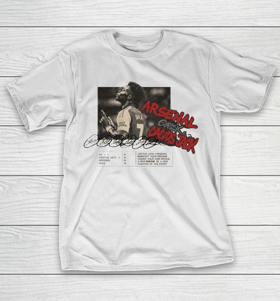 Travis Scott X Arsenal Cactus Jack Bukayo Saka Graphic Shirts 1 Travis Scott X Arsenal Cactus Jack Bukayo Saka Graphic Shirts