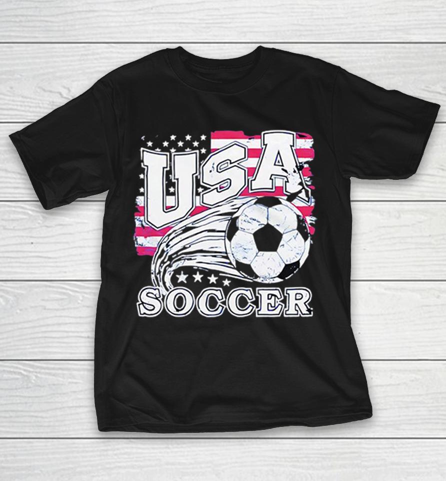 Usa Soccer Ball Flag Stars Patriotic Blue Shirts 1 Usa Soccer Ball Flag Stars Patriotic Blue Shirts