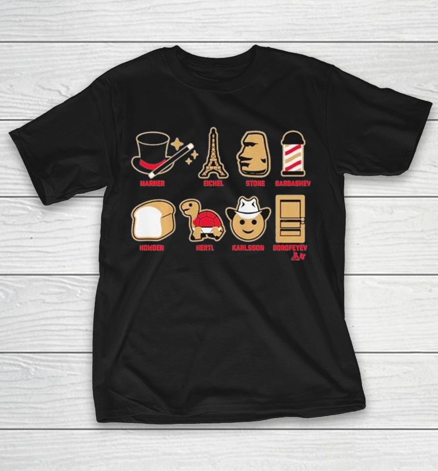 Vegas Golden Knights Marner Eichel Stone Barbashev Howden Hertl Karlsson Dorofeyev Emoji Stars Shirts 1 Vegas Golden Knights Marner Eichel Stone Barbashev Howden Hertl Karlsson Dorofeyev Emoji Stars Shirts