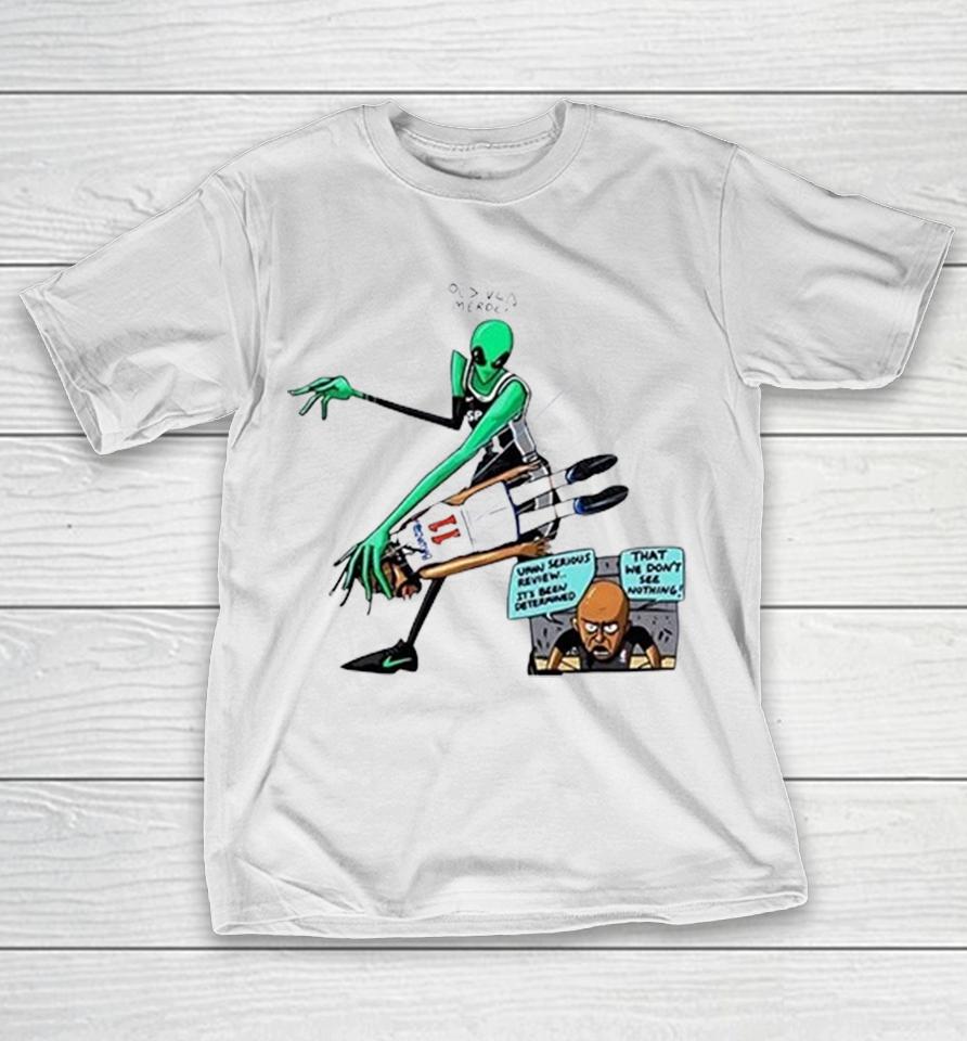 Victor Wembanyama Vs Jalen Bruson Alien Nba Flagrant Review Comic Cartoon Shirts 1 Victor Wembanyama Vs Jalen Bruson Alien Nba Flagrant Review Comic Cartoon Shirts