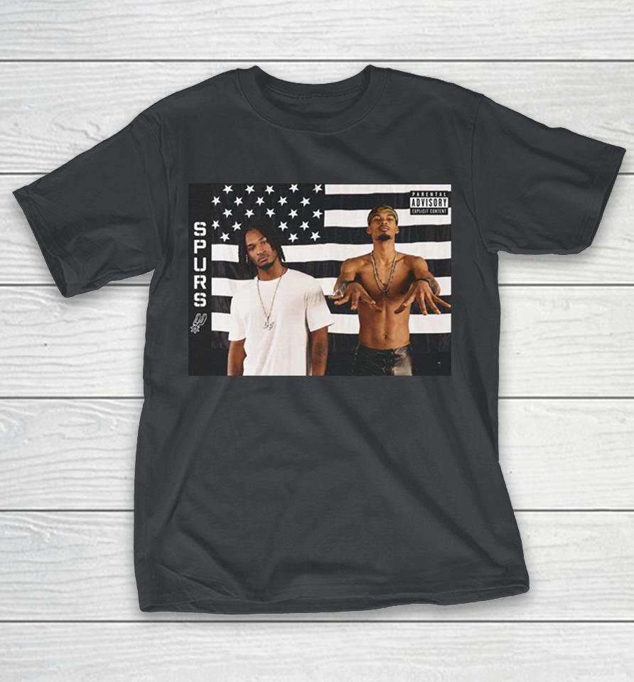 Wemby And Castle Stankonia-Inspired San Antonio Spurs Win Pa American Flag Shirts 1 Wemby And Castle Stankonia-Inspired San Antonio Spurs Win Pa American Flag Shirts