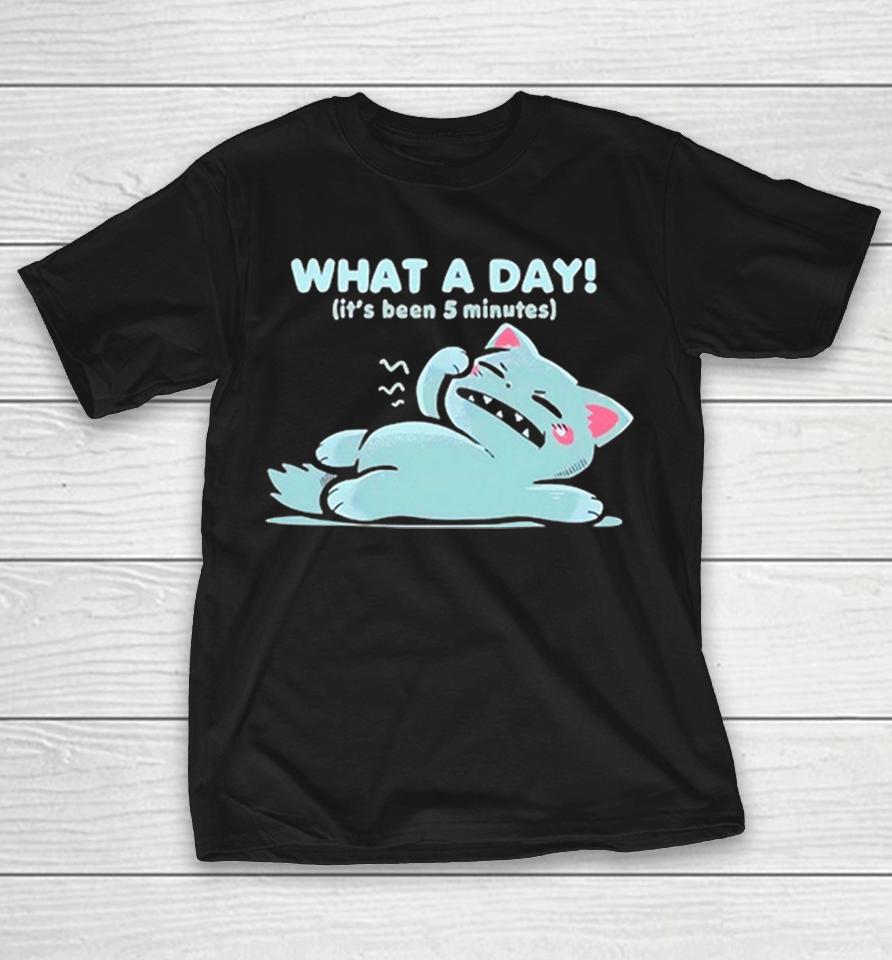 What A Day Its Been 5 Minutes Cat Tired Kitten Humor Funny Cute Animal Shirts 1 What A Day Its Been 5 Minutes Cat Tired Kitten Humor Funny Cute Animal Shirts